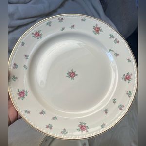 Homer Laughlin Dinner Plates 6 Pc Eggshell Georgian Rambler Rose 10" gold guild